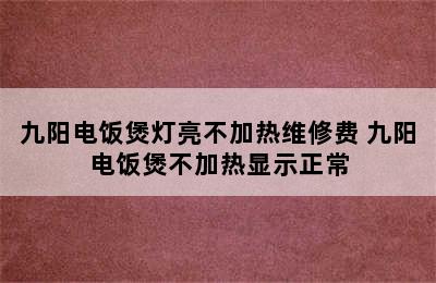 九阳电饭煲灯亮不加热维修费 九阳电饭煲不加热显示正常